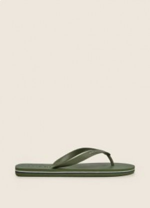 Tongs Hackett Logo pour hommes Kaki Vert