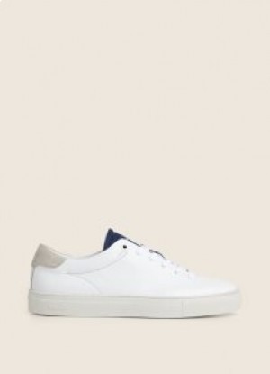 Hackett Classic Leather Sneakers Herren Weiß Tennisschuhe