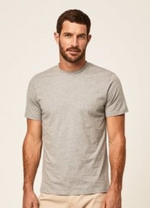  Hackett Baumwoll-T-Shirt mit Logo-Stickerei für Herren Hellgrau