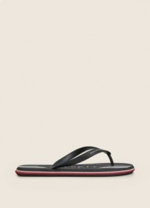  Hackett Logo Herren Flip Flops Schwarz