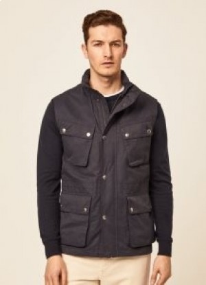  Hackett Velo Zip Gillet Herrenjacken Marineblau