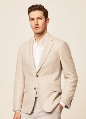  Hackett Herringbone Herren Blazer Hellgrau