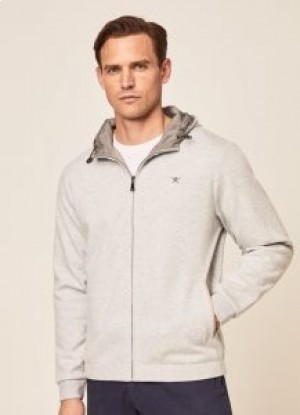  Hackett Reversible Zip Jacket Herren Hellgrau Sweatshirts