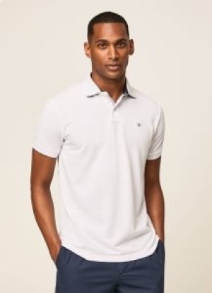  Polo Hackett de manga corta para hombre, color blanco