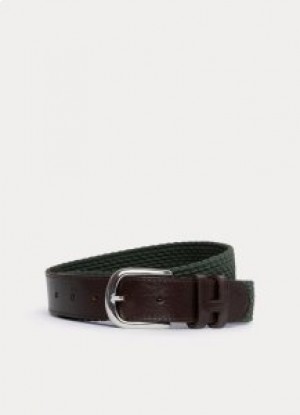  Cinturones trenzados para hombre Hackett en color caqui y verde