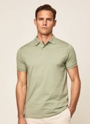  Polo de manga corta Hackett Pima para hombre, color verde