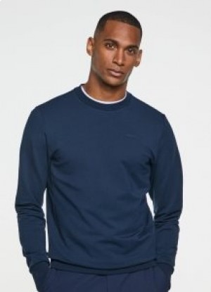  Sudadera con cuello redondo y logotipo de Hackett para hombre en azul marino