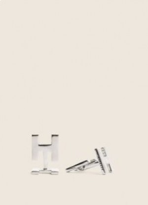  Gemelos Hackett en forma de H para hombre en plata